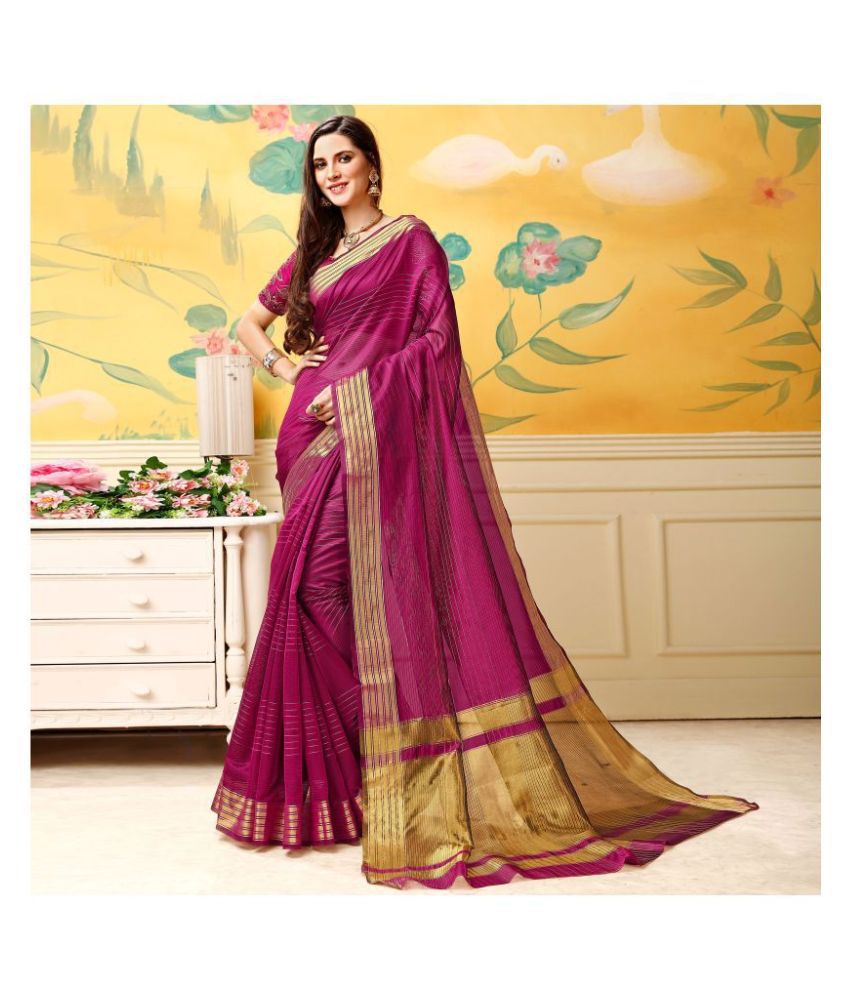     			Shaily Purple Silk Blends Saree