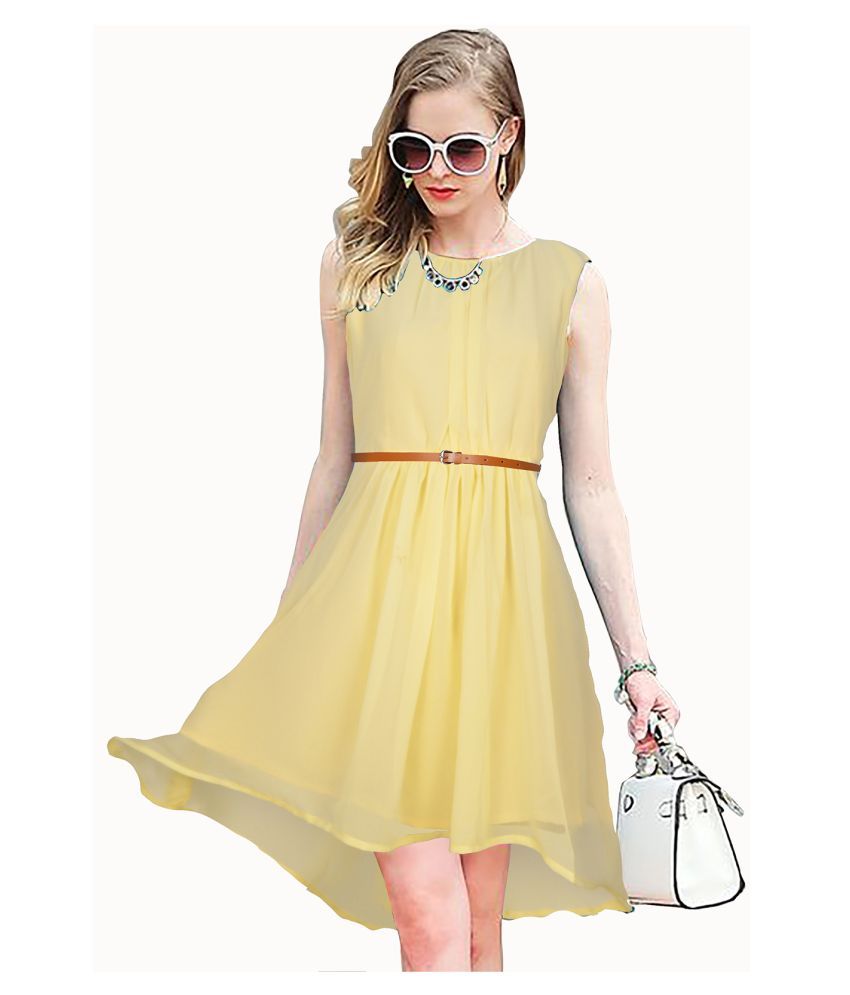 yellow georgette gown