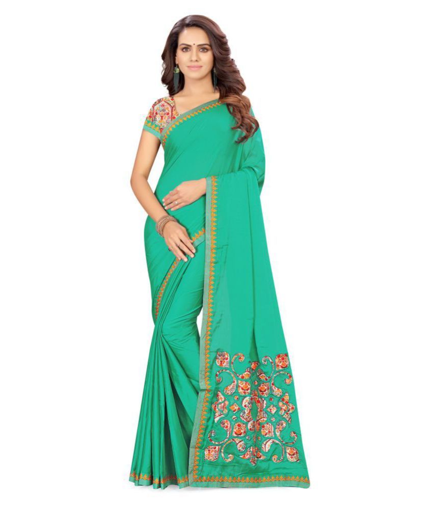     			Aarrah Green Georgette Saree