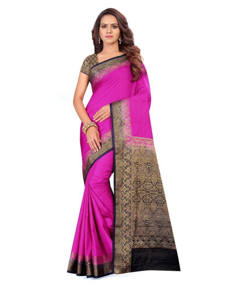     			Aarrah Pink Silk Blends Saree