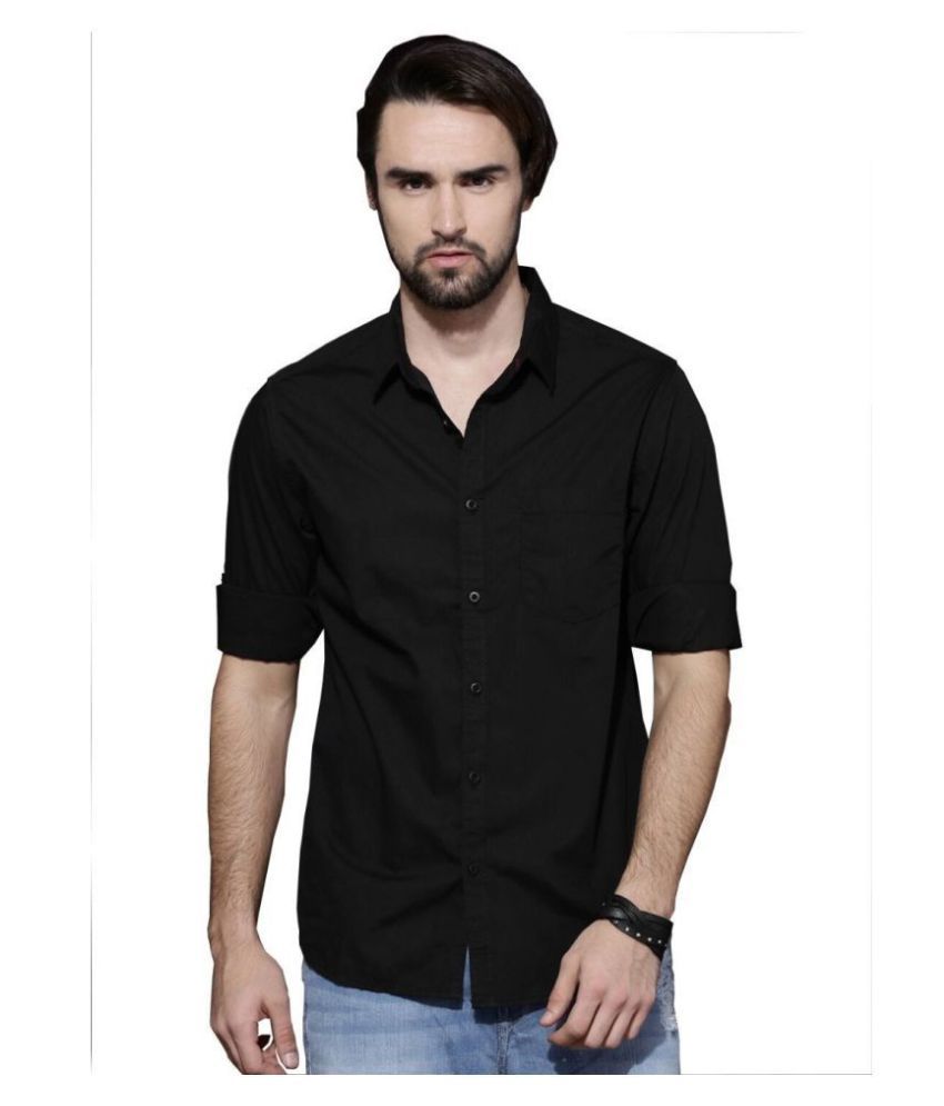 Dezano 100 Percent Cotton Black Shirt - Buy Dezano 100 Percent Cotton ...