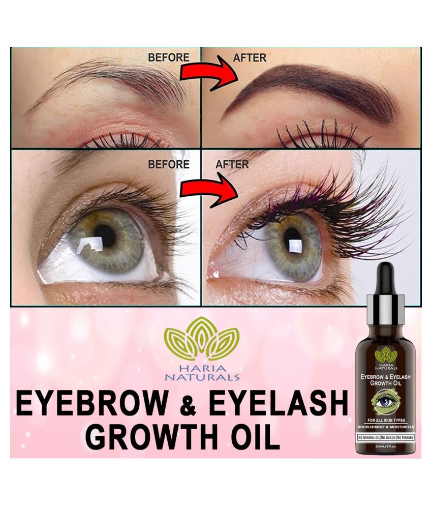 Haria Naturals 100 Pure Eyebrow Eyelashes Growth Oil Enriched With Natural Ingredients 30 Ml Buy Haria Naturals 100 Pure Eyebrow Eyelashes Growth Oil Enriched With Natural Ingredients 30 Ml At Best Prices