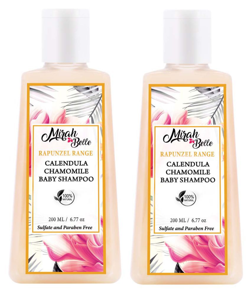 Mirah Belle Natural & Organic - Calendula Chamomile Baby Sensitive Scalp -Paraben Free, Shampoo 200 mL Pack of 2