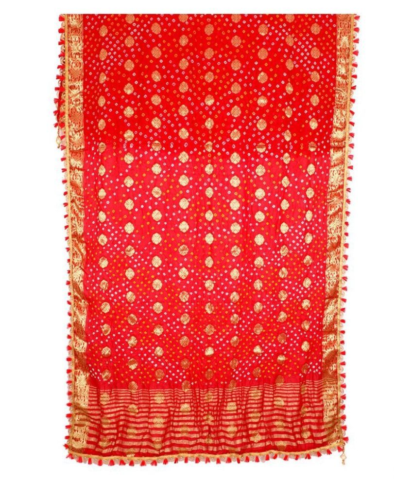     			Raj Maroon Banarasi Silk Banarasi Dupatta