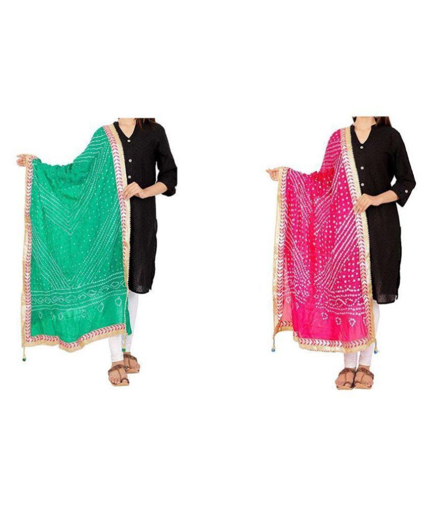     			Raj Multicoloured Art Silk Bandhej Dupatta