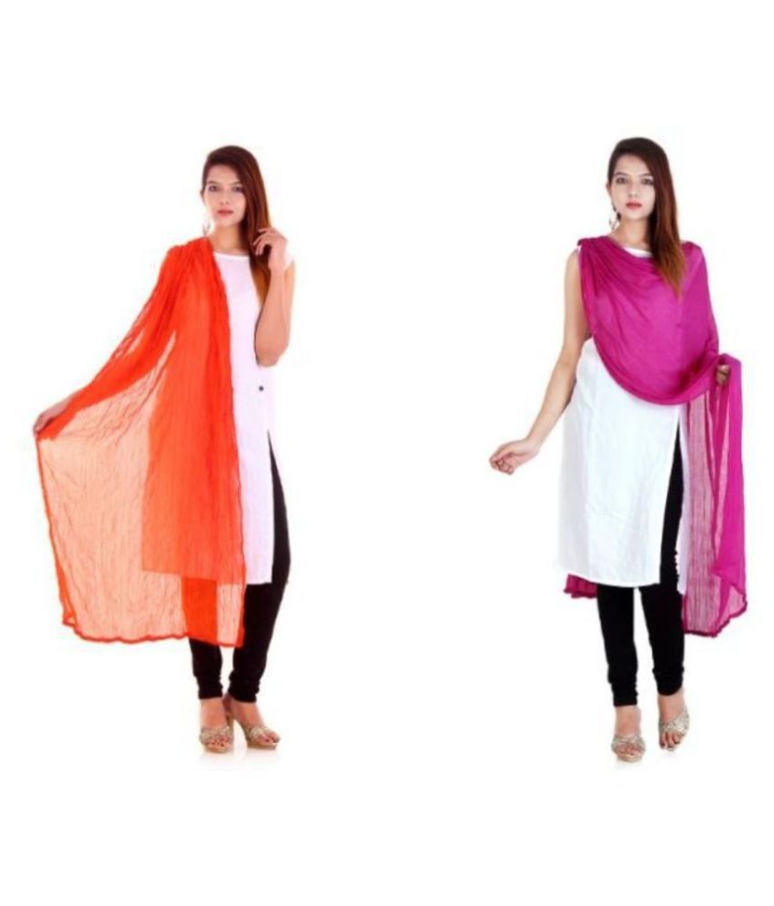     			Raj Multicoloured Chiffon Self Dupatta