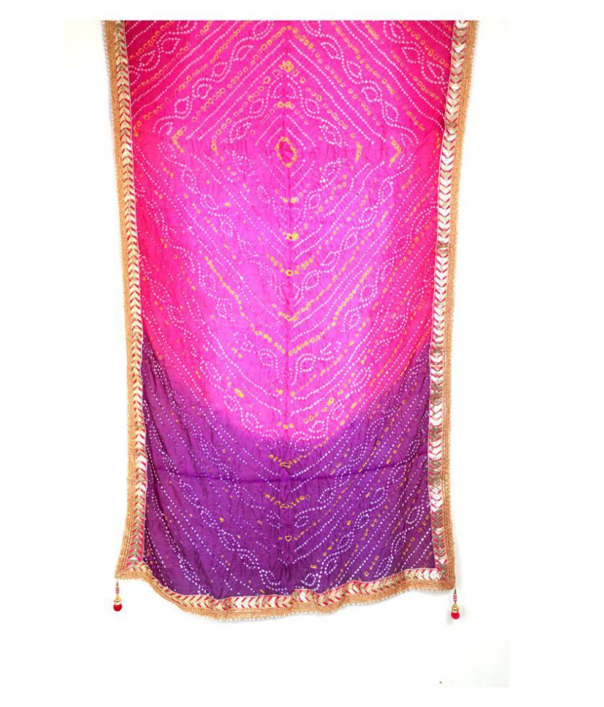     			Raj Pink Art Silk Bandhej Dupatta