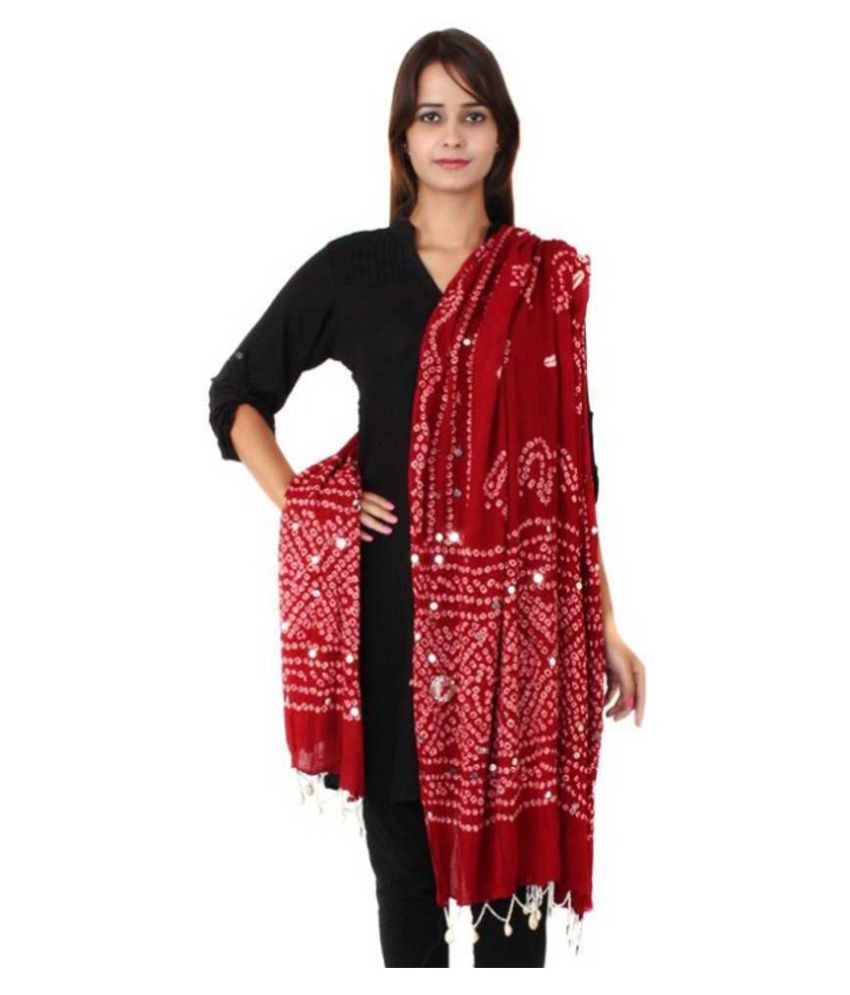     			Raj Red Cotton Bandhej Dupatta