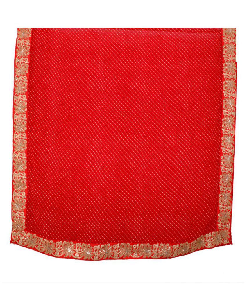     			Raj Red Georgette Leheria Dupatta