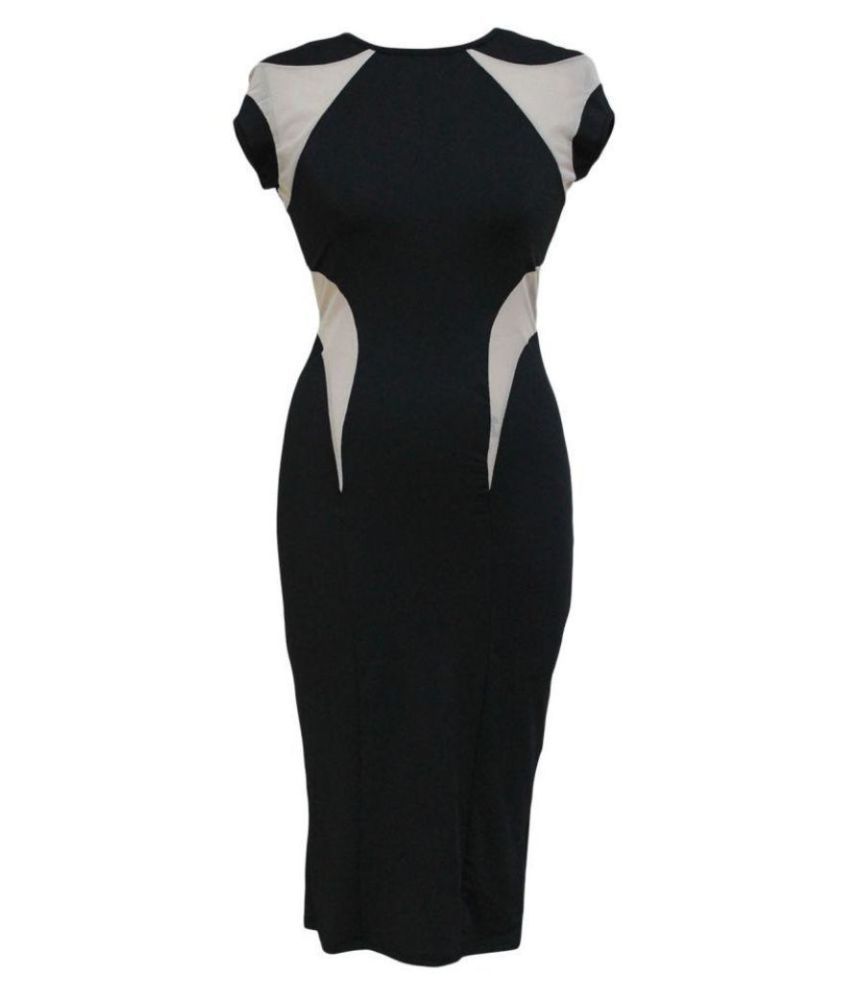 Kardashian Polyester Black Bodycon Dress - Buy Kardashian Polyester ...