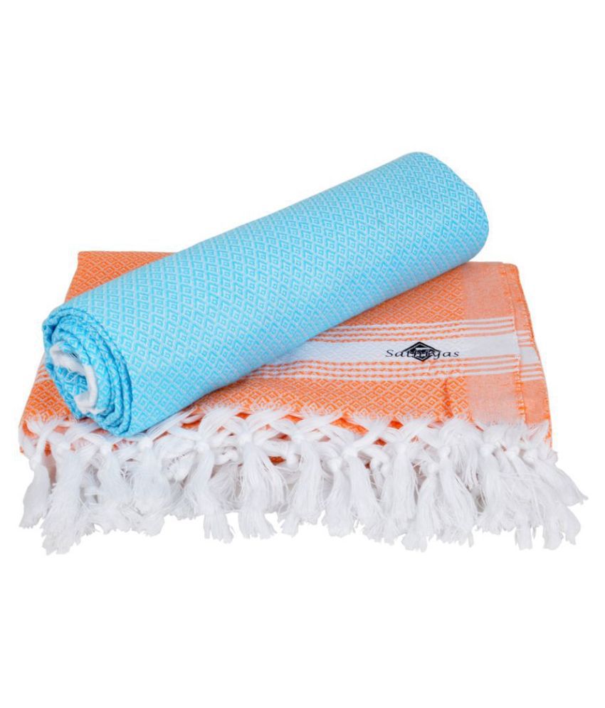     			Sathiyas - Multicolor Cotton Printed Bath Towel (Pack of 2)