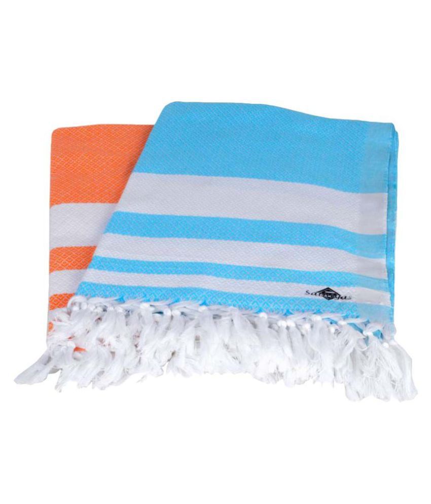     			Sathiyas Set of 2 Cotton Bath Towel Multi