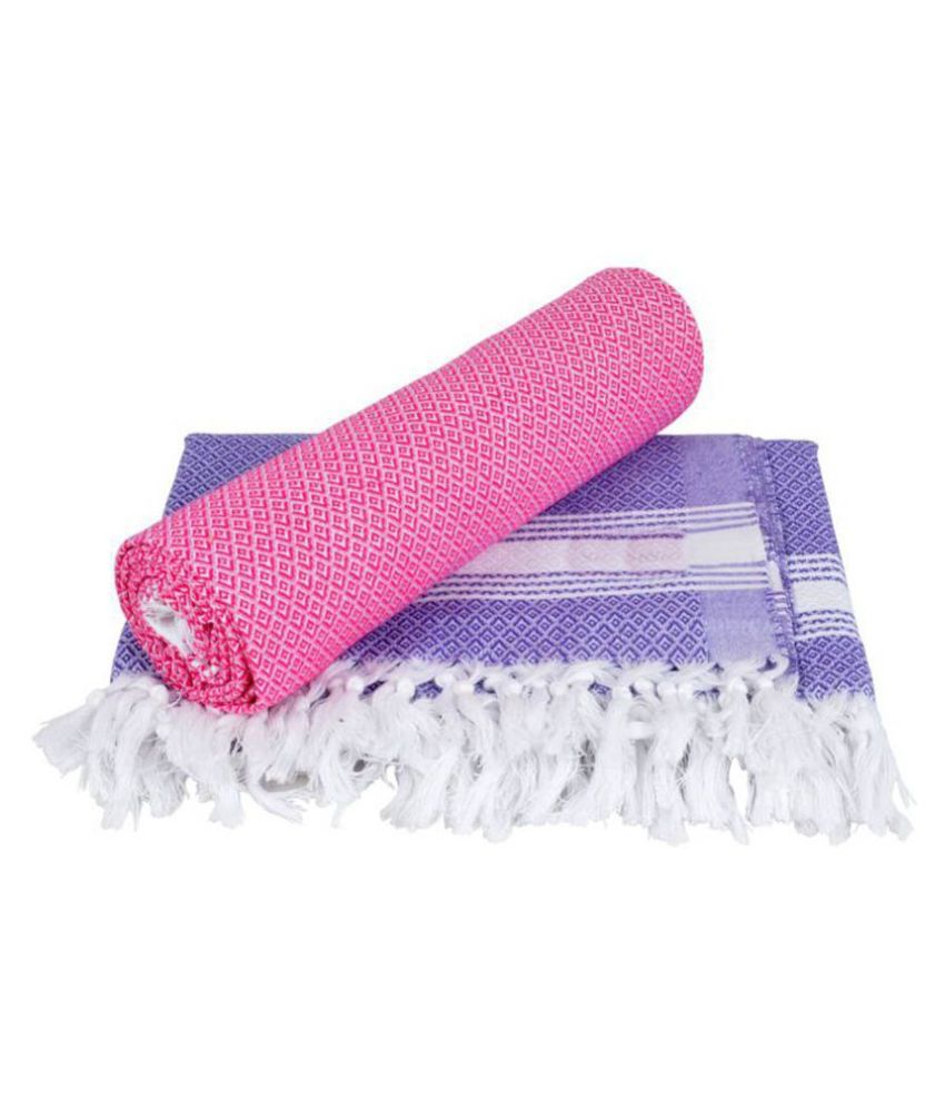     			Sathiyas Set of 2 Cotton Bath Towel Multi
