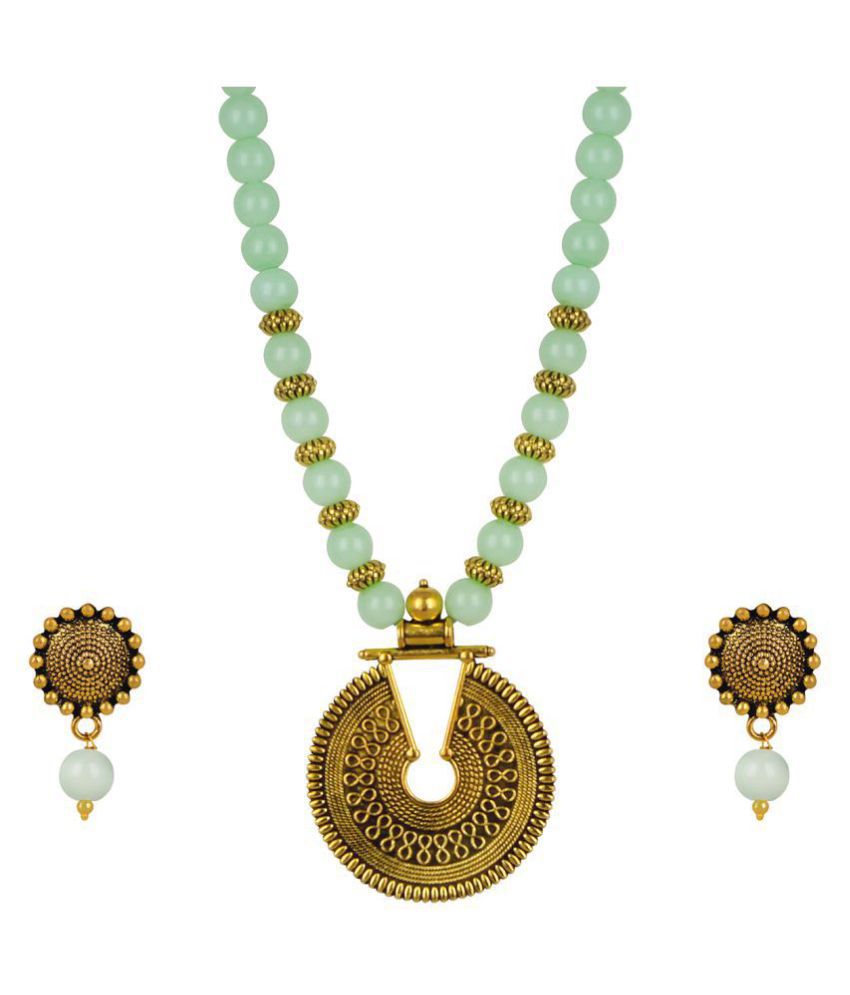     			JFL - Jewellery For Less Copper Turquoise Matinee Contemporary/Fashion Gold Plated Necklaces Set