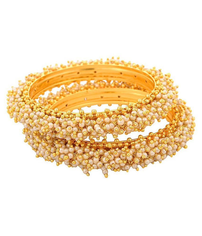     			JFL - Jewellery For Less Gold Plated Bangles Set of 2