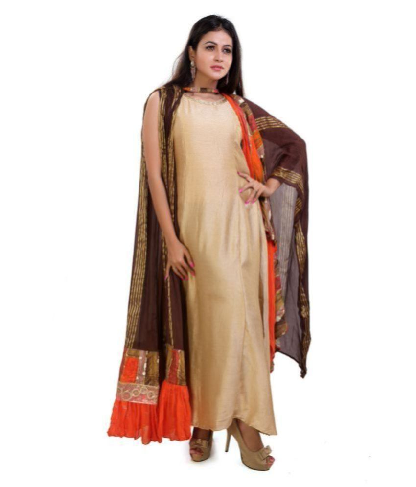 brown silk gown