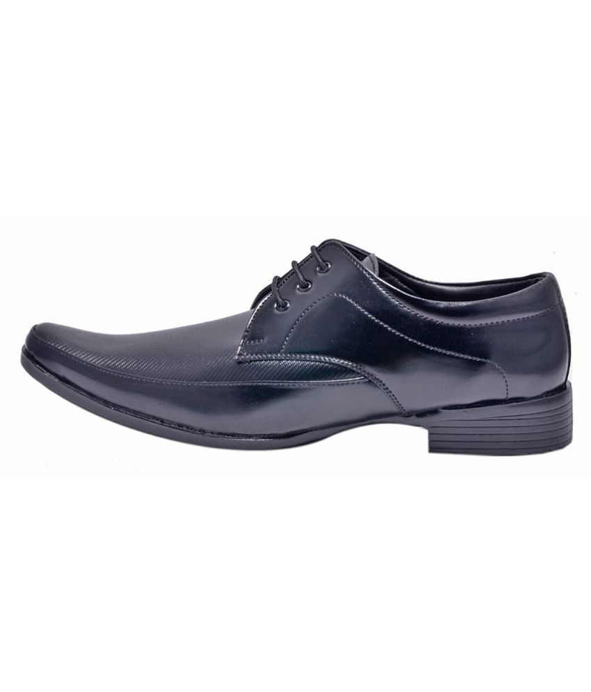 Buy Sir Corbett Derby Artificial Leather Black Formal Shoes Online at ...