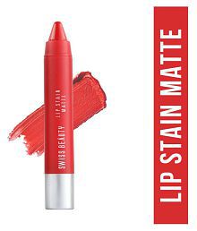 Swiss Beauty Lip Stain Matte Lipstick Lipstick (Orange Red), 3.4gm