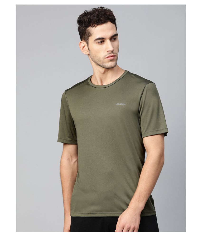     			Alcis - Olive Polyester Regular Fit Men's Sports T-Shirt ( Pack of 1 )