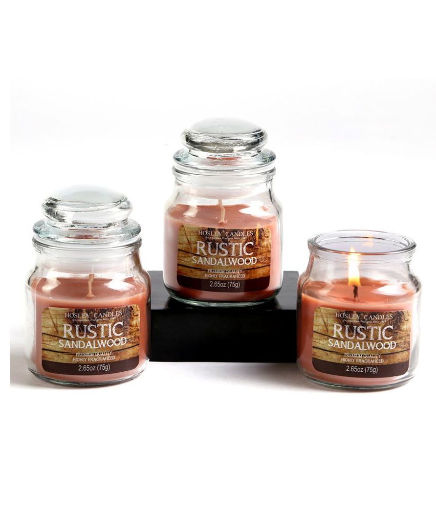     			Hosley Brown Jar Candle - Pack of 3