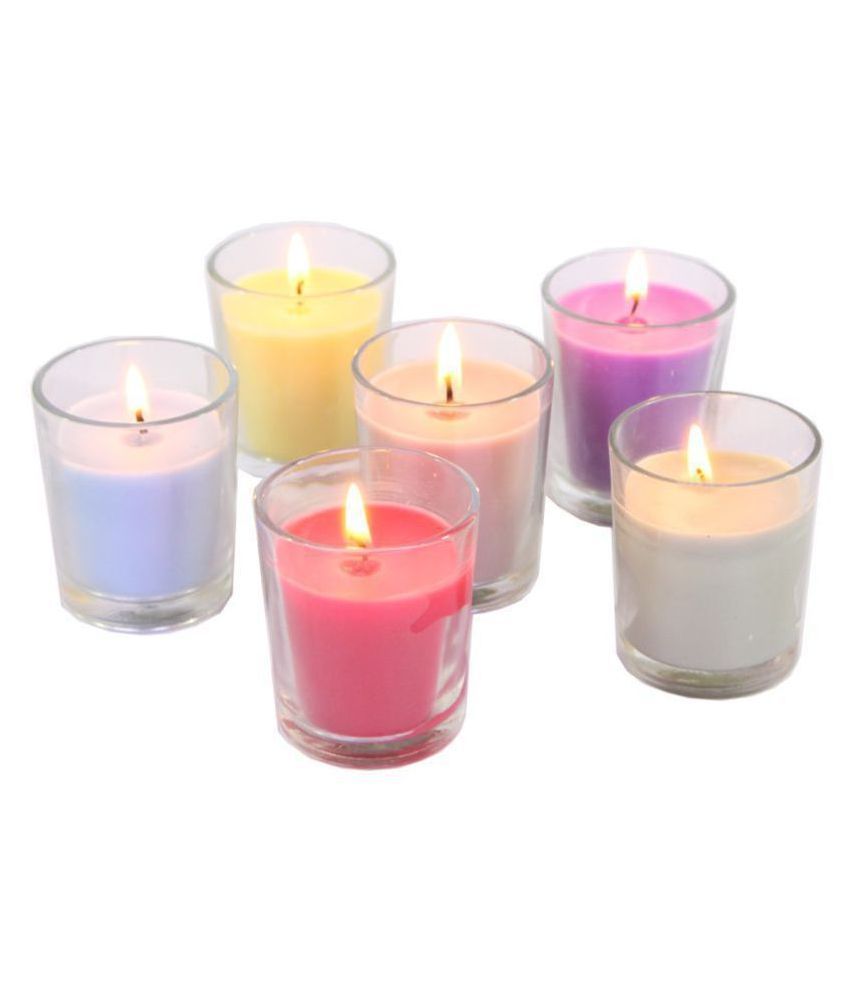     			Hosley Multicolour Votive Candle - Pack of 6