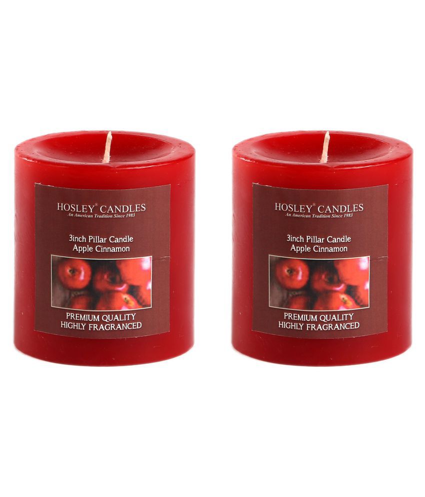     			Hosley Red Pillar Candle - Pack of 2
