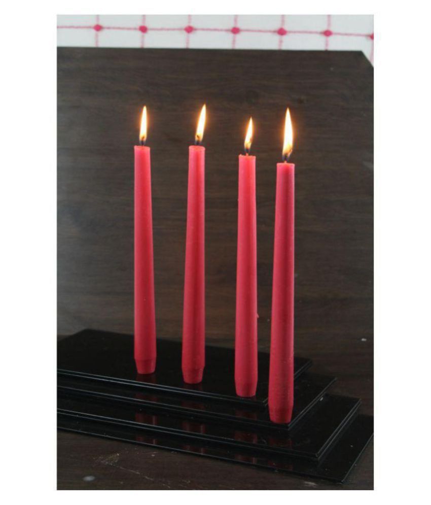     			Hosley Red Tapered Candle - Pack of 4