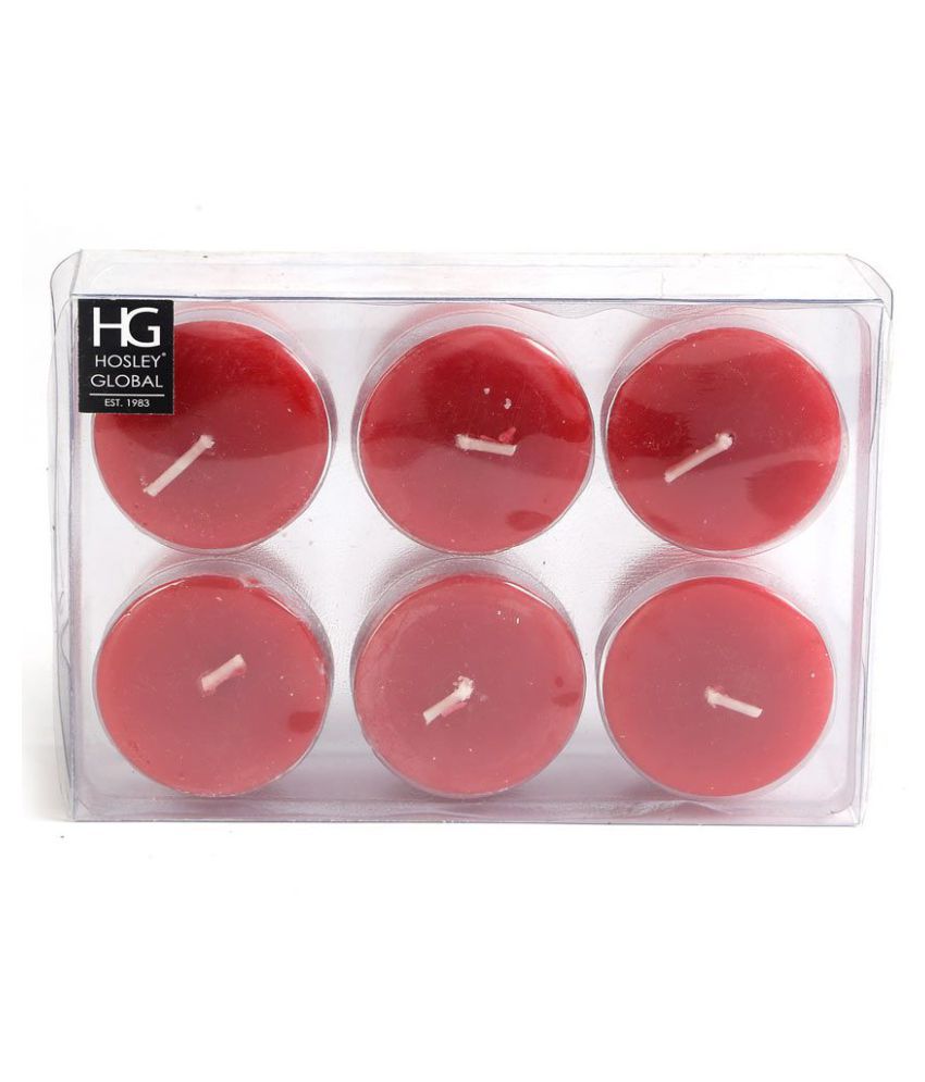Hosley Red Votive Candle - Pack of 6