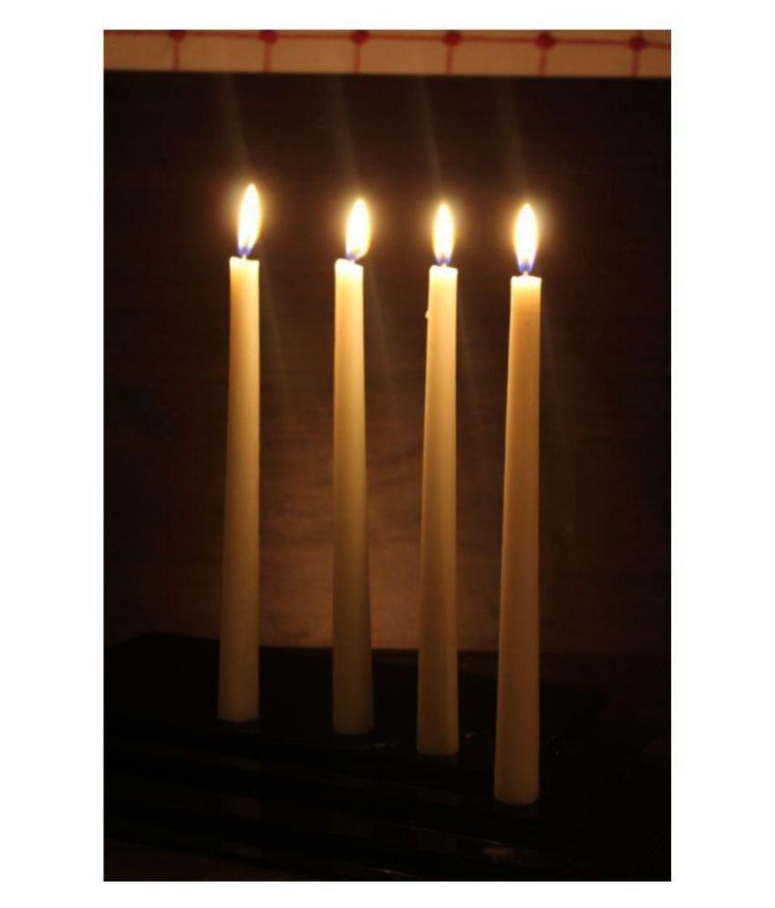     			Hosley White Tapered Candle - Pack of 4