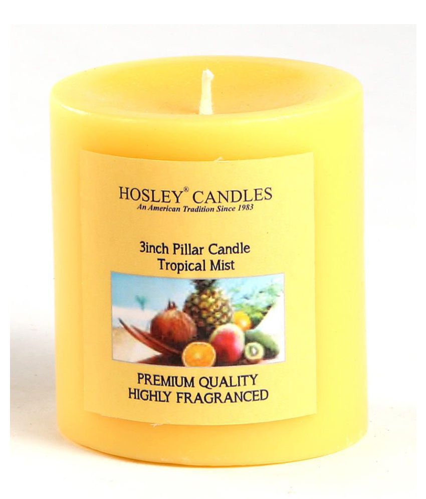     			Hosley Yellow Pillar Candle - Pack of 1