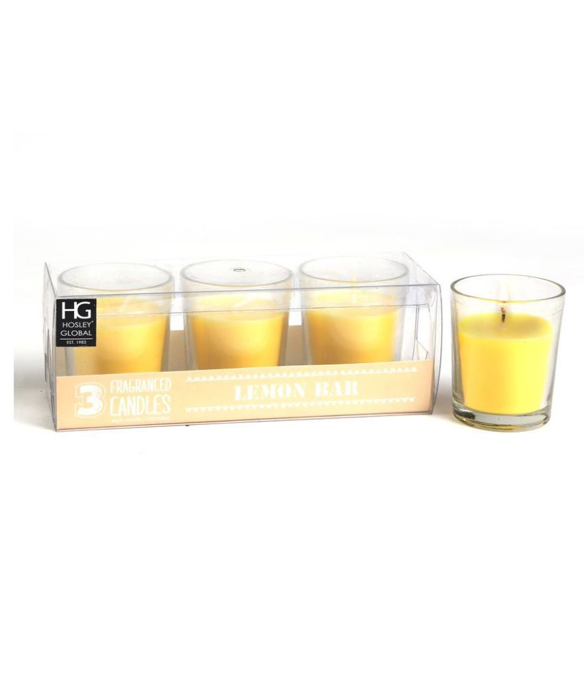     			Hosley Yellow Wax Tea Light - Pack of 3