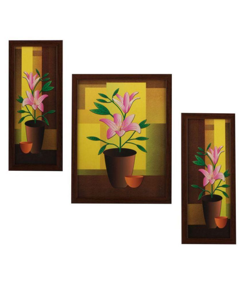     			Indianara Floral Synthetic Painting With Frame