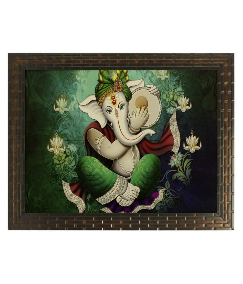     			Indianara Ganesha Religious Synthetic Painting With Frame