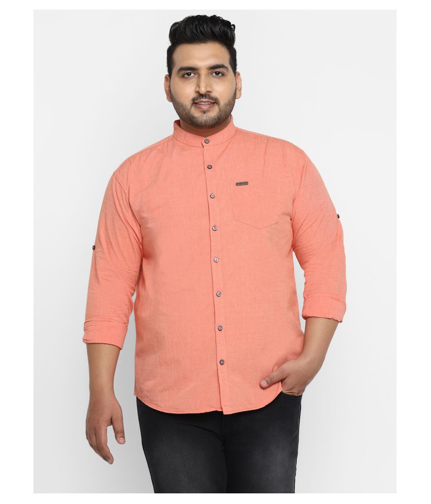     			Urbano Plus 100 Percent Cotton Orange Shirt