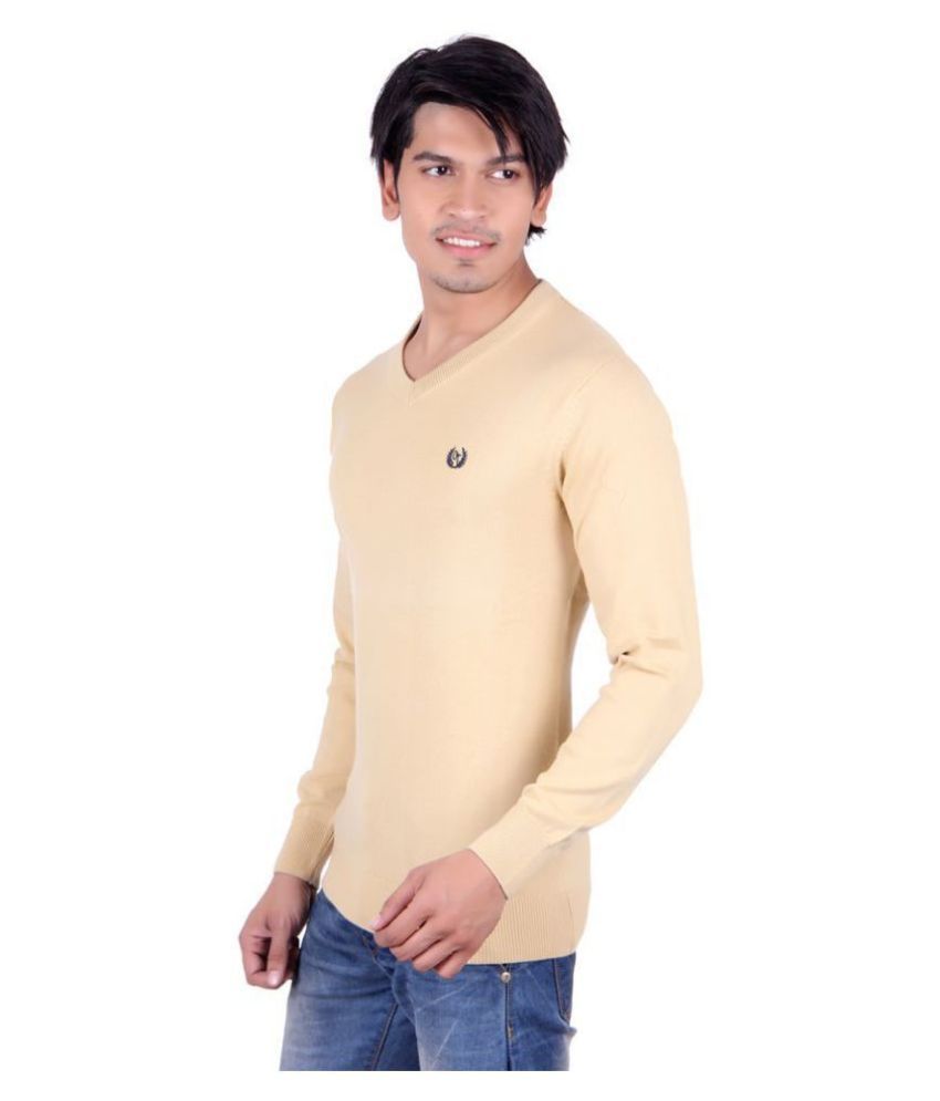 gold v neck sweater
