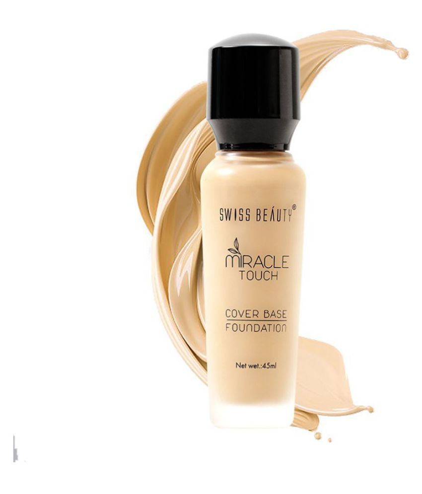     			Swiss Beauty Miracle Touch Cover Base Liquid Foundation (Natural Nude), 45ml