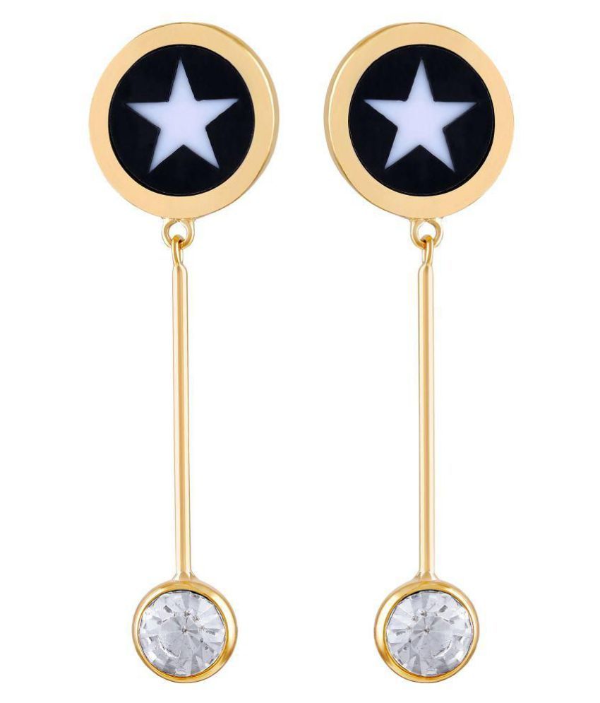     			Asmitta Artistically Dangle Gold Plated Round Shape Star Design Earring For Women