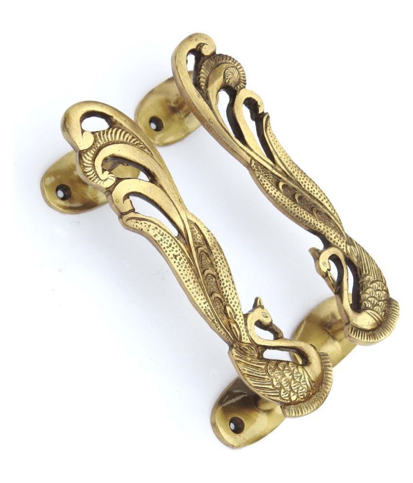 Buy Decorative Peacock Door Handle of Brass (Set of 2 Handle) Online at