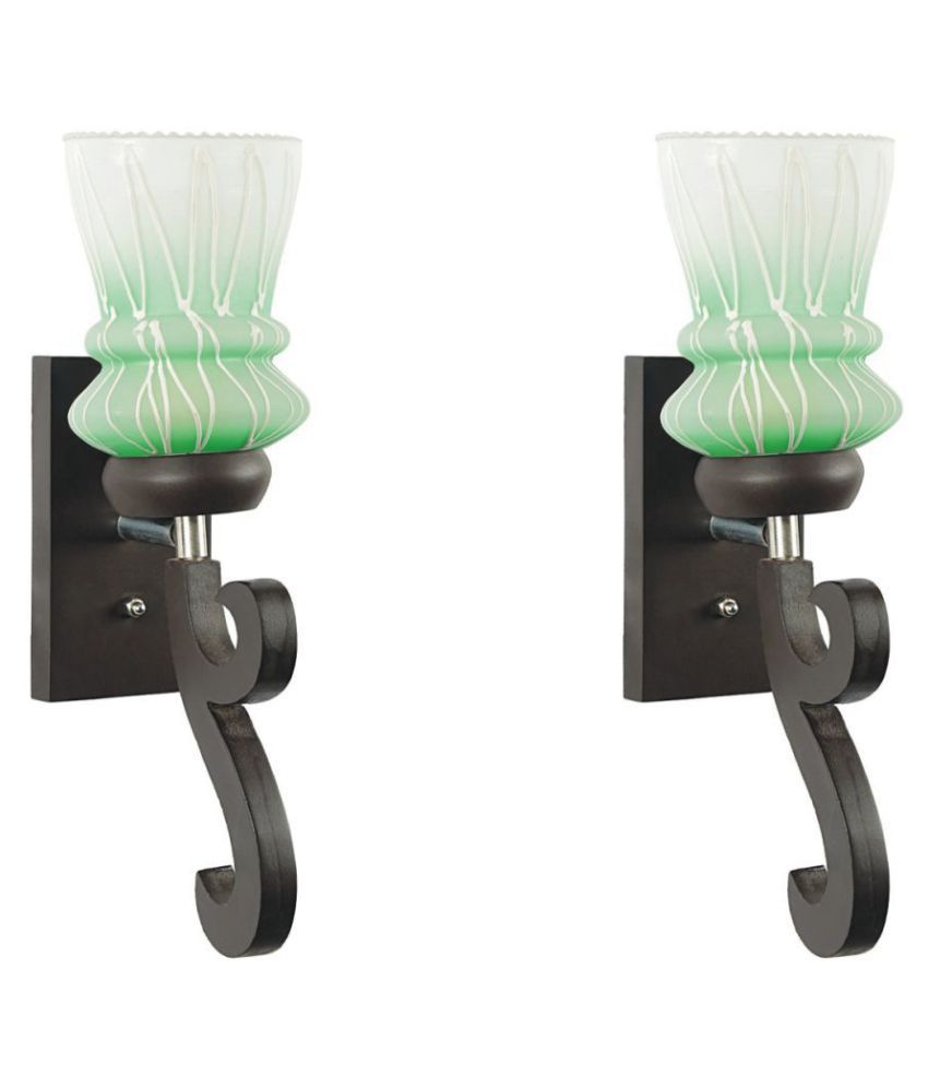     			Somil Decorative Wall Lamp Light Glass Wall Light Green - Pack of 2