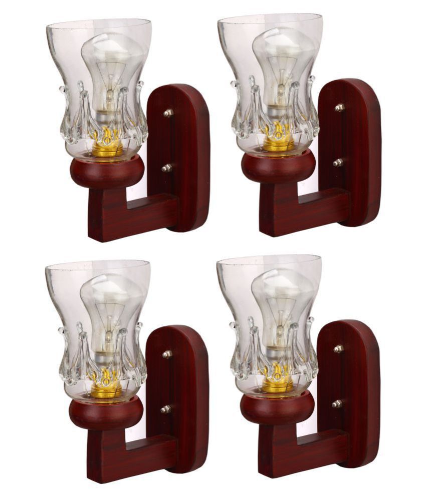     			Somil Decorative Wall Lamp Light Glass Wall Light Brown - Pack of 4