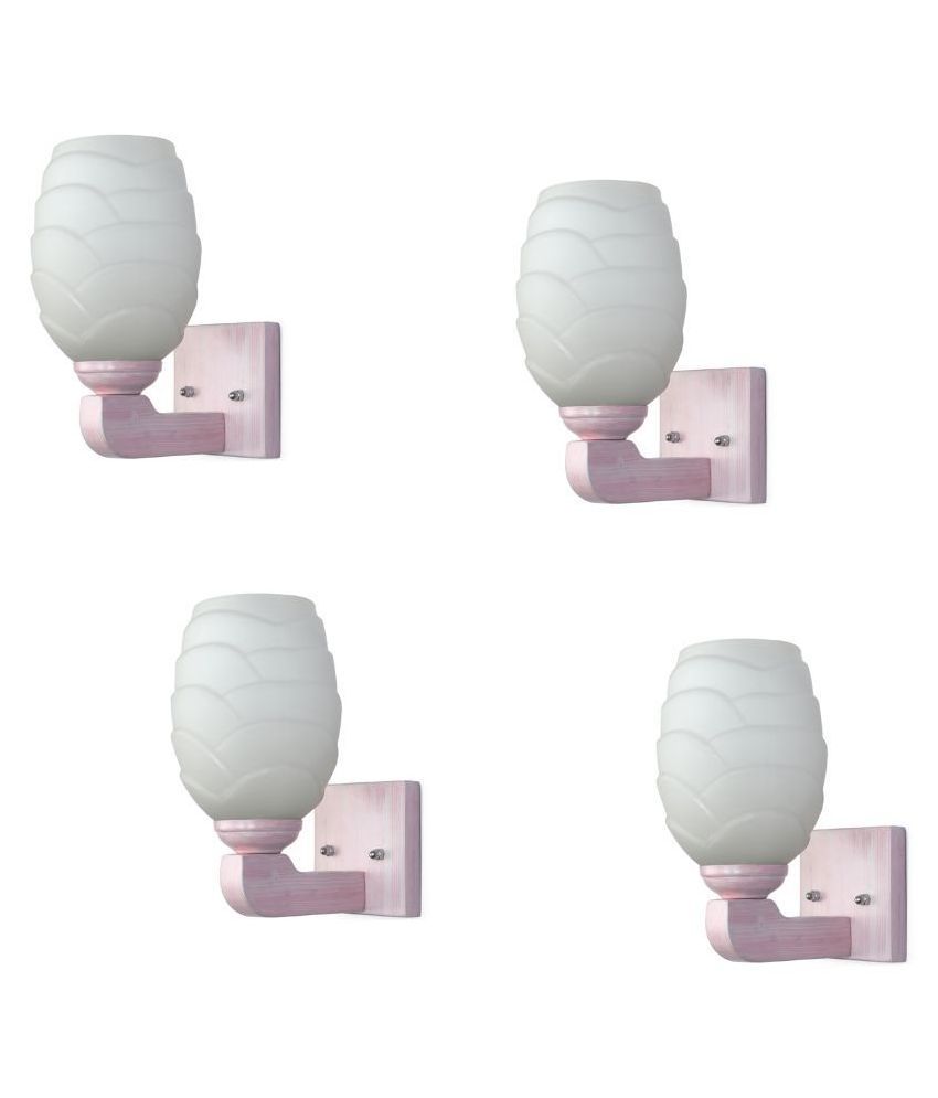     			Somil Decorative Wall Lamp Light Glass Wall Light White - Pack of 4