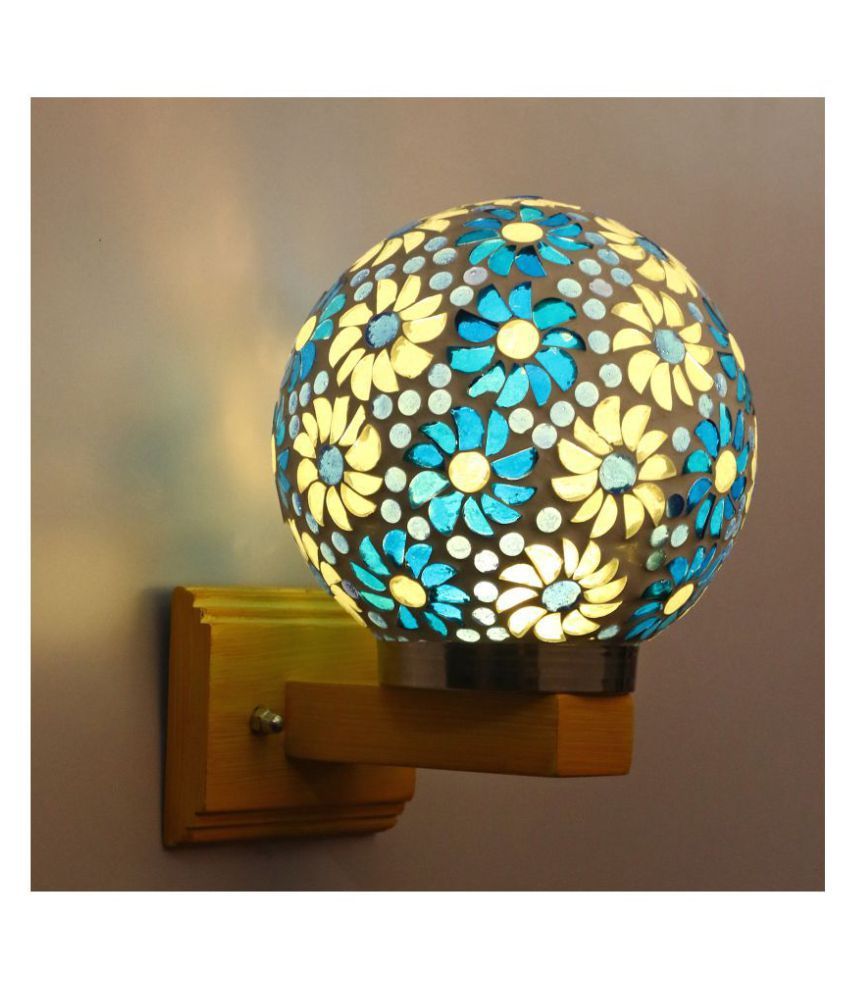     			Somil Decorative Wall Lamp Light Glass Wall Light Blue - Pack of 1