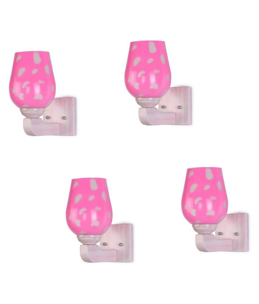     			Somil Decorative Wall Lamp Light Glass Wall Light Pink - Pack of 4