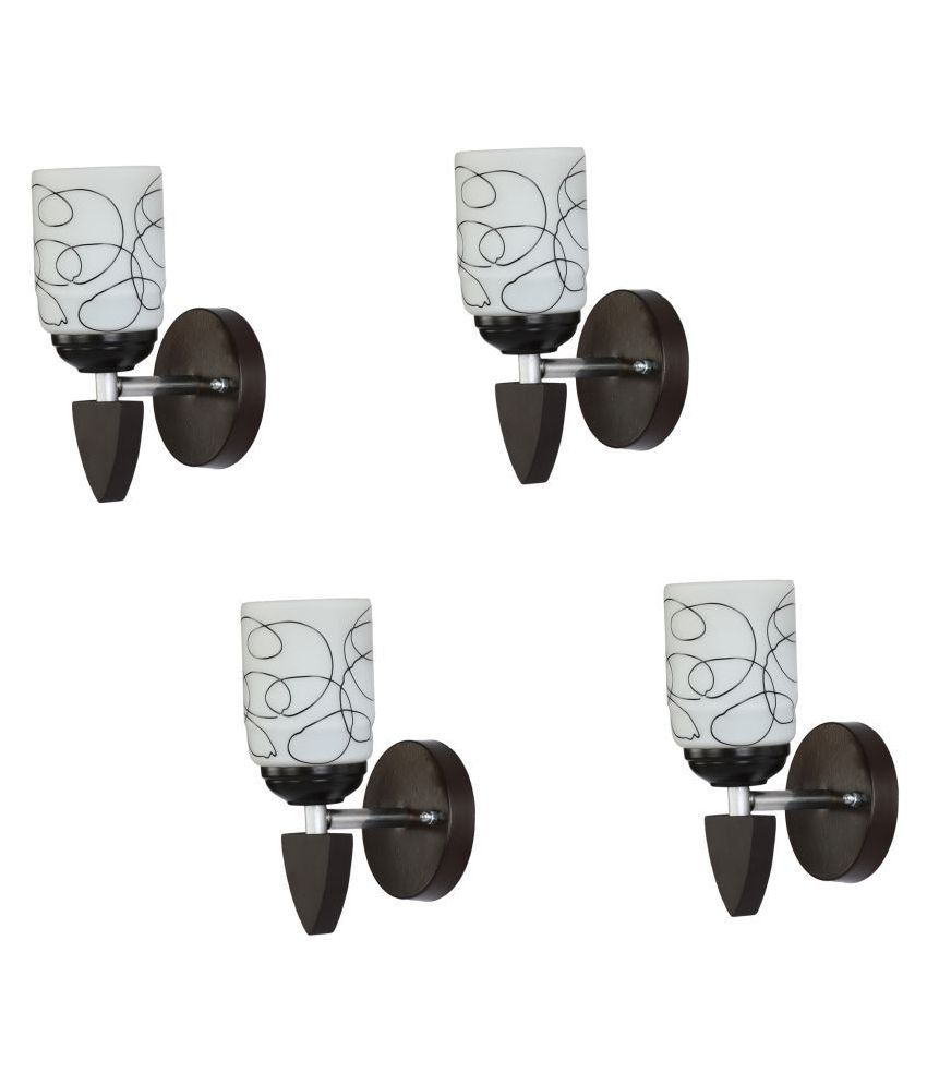     			Somil Decorative Wall Lamp Light Glass Wall Light Black - Pack of 4