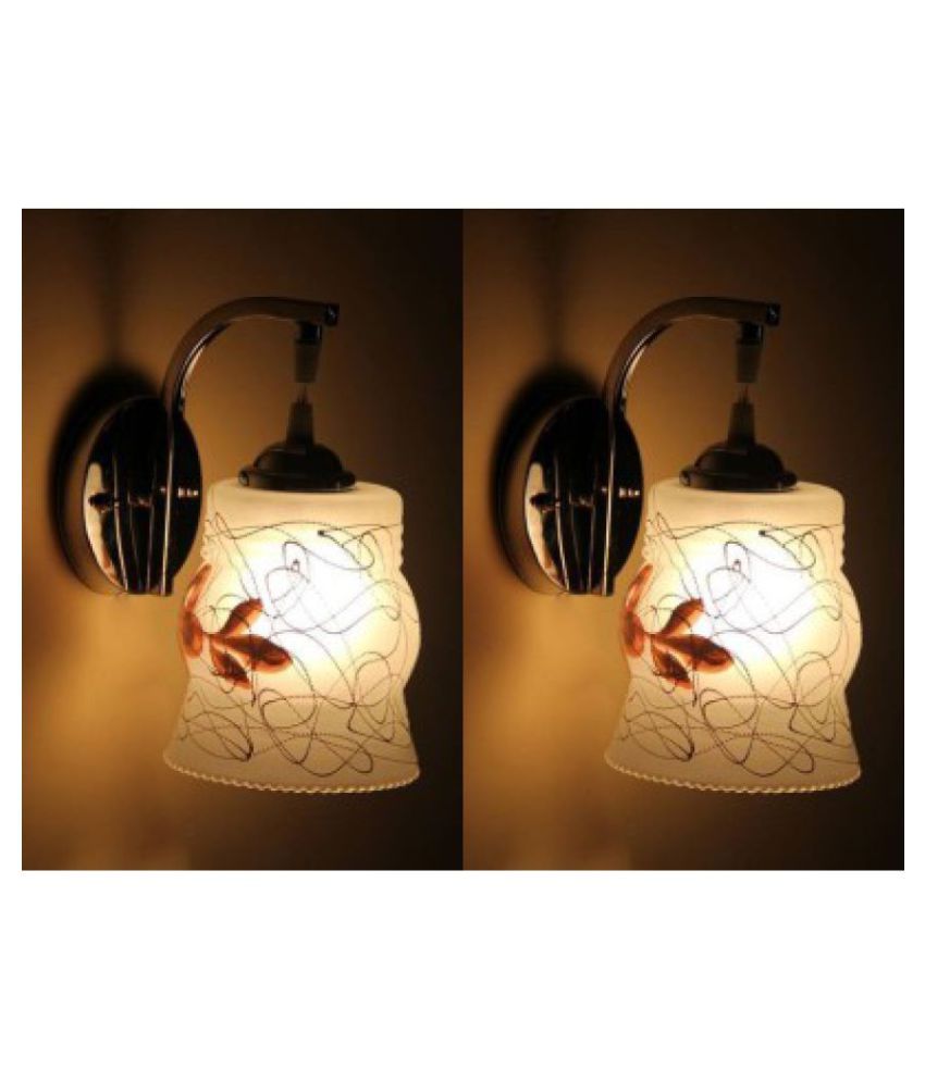     			Somil Decorative Wall Lamp Light Glass Wall Light White - Pack of 2