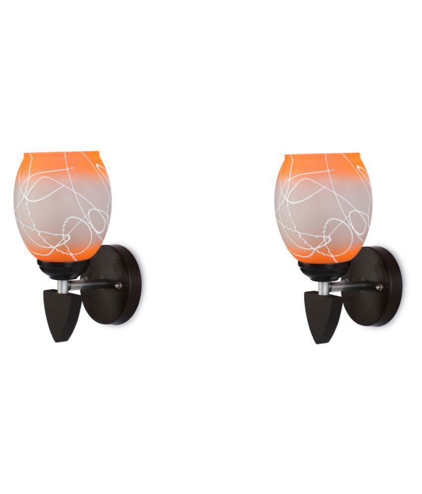     			Somil Decorative Wall Lamp Light Glass Wall Light Orange - Pack of 2