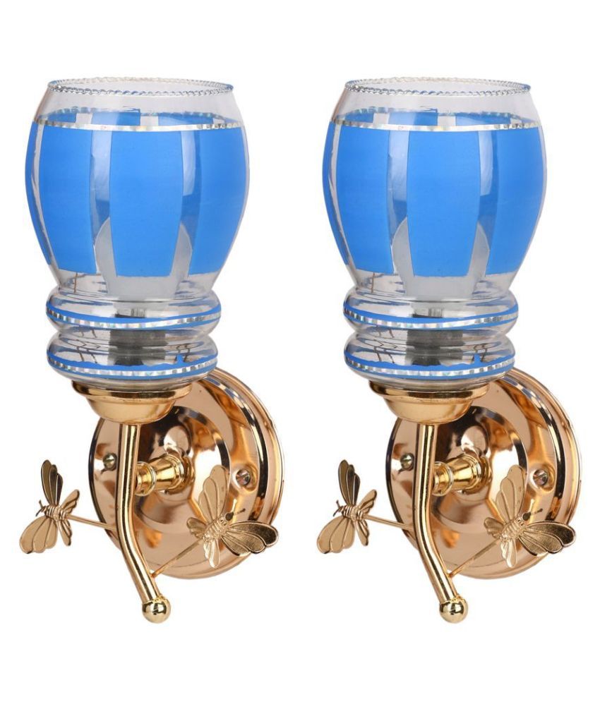     			Somil Decorative Wall Lamp Light Glass Wall Light Blue - Pack of 2