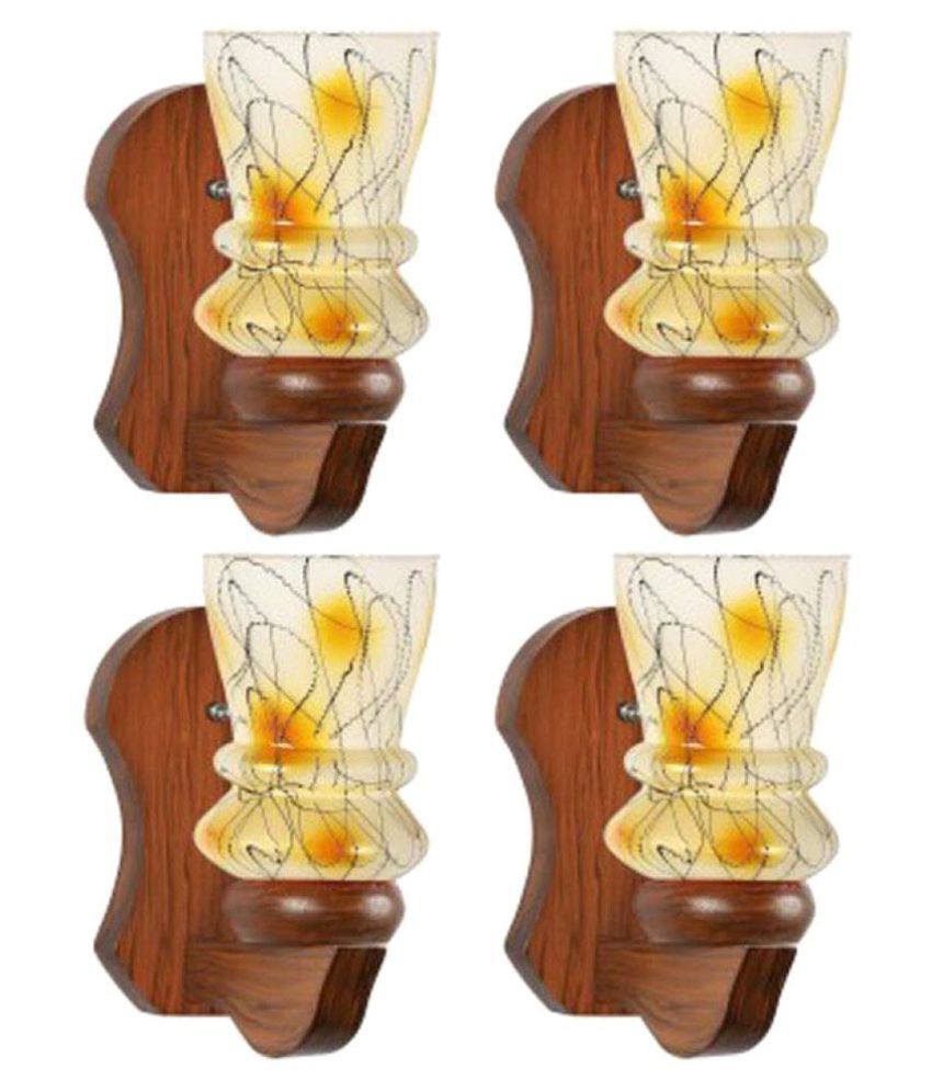     			Somil Decorative Wall Lamp Light Glass Wall Light Yellow - Pack of 4