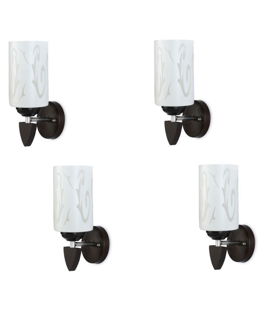     			Somil Decorative Wall Lamp Light Glass Wall Light White - Pack of 4