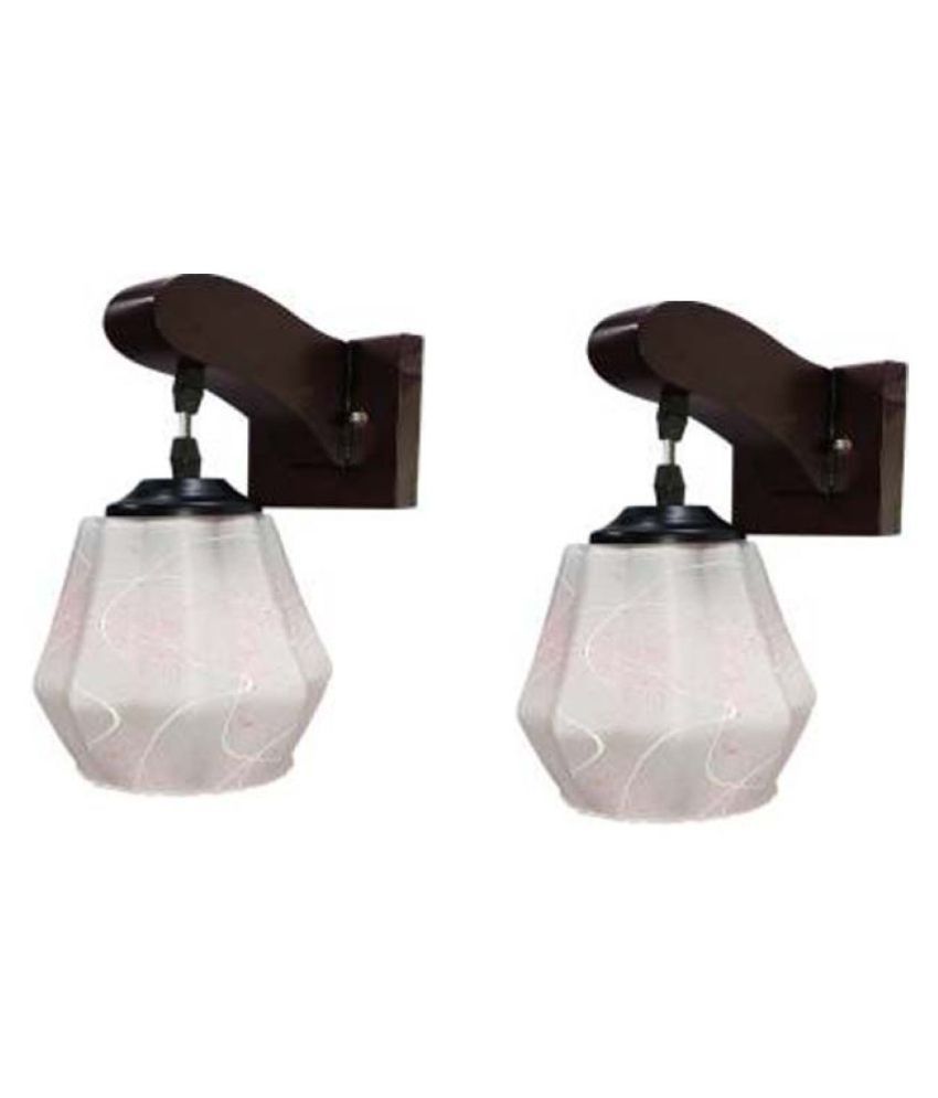     			Somil Decorative Wall Lamp Light Glass Wall Light White - Pack of 2